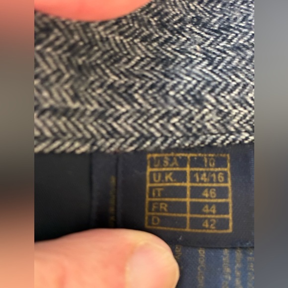 Brooks Brothers Women's Navy Herring Bone Flare Skirt - Picture 6 of 7